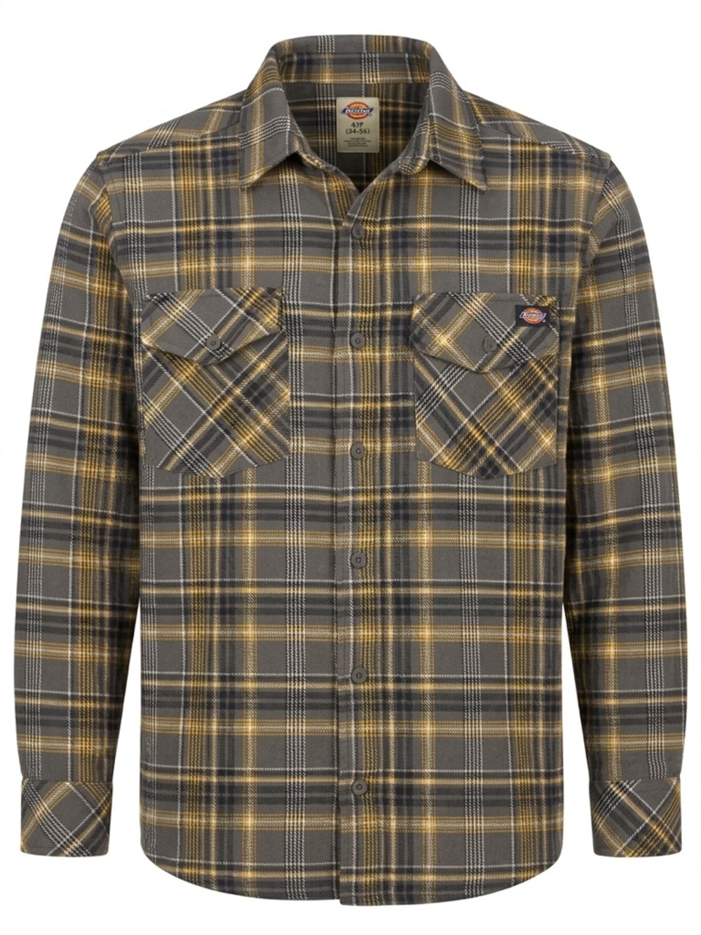 Dickies Gray and Mustard Plaid Work Shirt